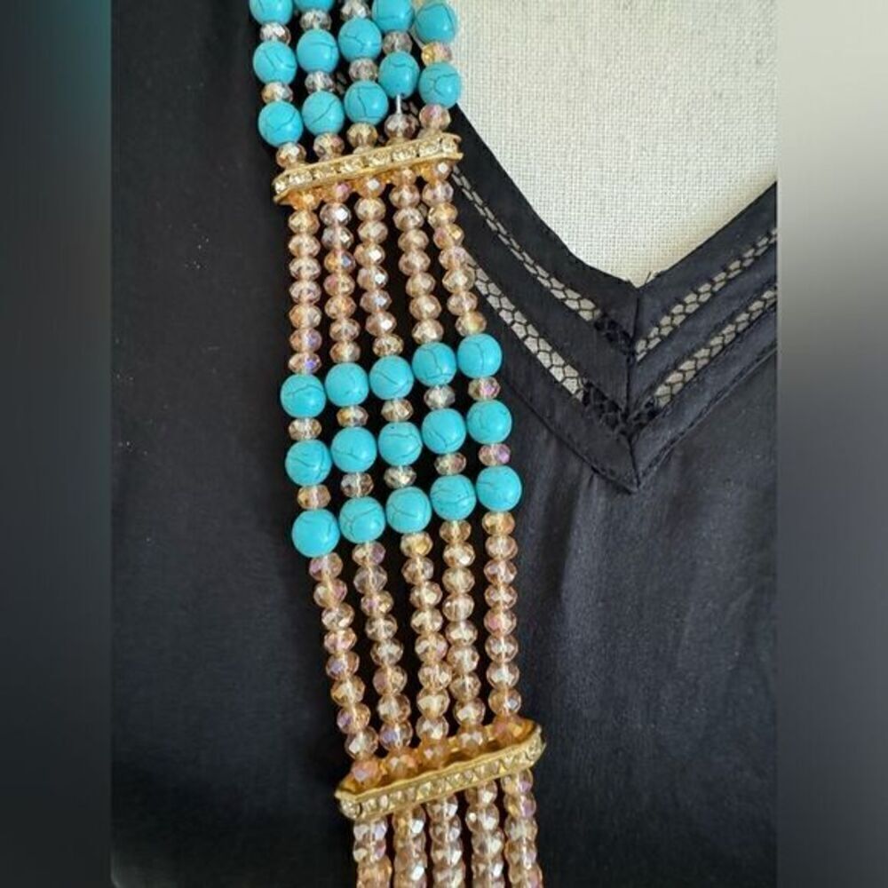 PAKISTANI INDIAN BRIDAL FORMAL LONG LAYERED NECKLACE MALA - Picture 6 of 9